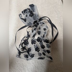 Small Mesh Storage Gift Bag Dog Paw Print
